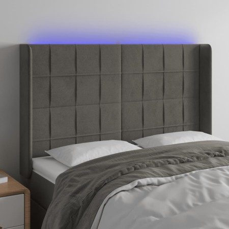 Dunkelgraues Samtkopfteil mit LED 147x16x118/128 cm von , Kopf- und Fußteile - Ref: Foro24-3124097, Preis: 115,26 €, Rabatt: %