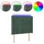 Dark green velvet LED headboard 83x16x118/128 cm by , Headboards and footboards - Ref: Foro24-3124081, Price: 86,94 €, Discou...