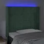 LED-Kopfteil aus dunkelgrünem Samt, 83 x 16 x 118/128 cm von , Kopf- und Fußteile - Ref: Foro24-3124081, Preis: 85,61 €, Raba...