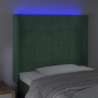 LED-Kopfteil aus dunkelgrünem Samt, 83 x 16 x 118/128 cm von , Kopf- und Fußteile - Ref: Foro24-3124081, Preis: 76,36 €, Raba...