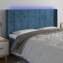 Dark blue velvet LED headboard 163x16x118/128 cm by , Headboards and footboards - Ref: Foro24-3124106, Price: 121,68 €, Disco...