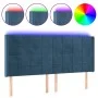 Dark blue velvet LED headboard 163x16x118/128 cm by , Headboards and footboards - Ref: Foro24-3124106, Price: 133,45 €, Disco...