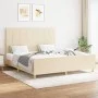 Bed frame with cream fabric headboard 160x200 cm by , Beds and slatted bases - Ref: Foro24-3125070, Price: 226,55 €, Discount: %