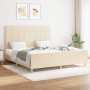 Estructura de cama con cabecero de tela color crema 160x200 cm de , Camas y somieres - Ref: Foro24-3125070, Precio: 215,32 €,...