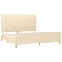 Bed frame with cream fabric headboard 160x200 cm by , Beds and slatted bases - Ref: Foro24-3125070, Price: 226,55 €, Discount: %