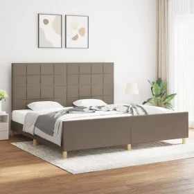 Bettgestell mit Kopfteil aus taupegrauem Stoff 200x200 cm von , Betten und Lattenroste - Ref: Foro24-3125085, Preis: 242,39 €...