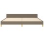 Bed frame with headboard in taupe gray fabric 200x200 cm by , Beds and slatted bases - Ref: Foro24-3125085, Price: 242,77 €, ...