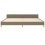 Bed frame with headboard in taupe gray fabric 200x200 cm by , Beds and slatted bases - Ref: Foro24-3125085, Price: 241,90 €, ...