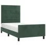 Dark green velvet bed frame with headboard 90x200 cm by , Beds and slatted bases - Ref: Foro24-3125736, Price: 152,92 €, Disc...