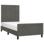 Dunkelgrauer Samtbettrahmen mit Kopfteil 80 x 200 cm von , Betten und Lattenroste - Ref: Foro24-3125722, Preis: 143,92 €, Rab...