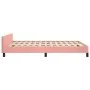 Pink velvet bed frame with headboard 140x200 cm by , Beds and slatted bases - Ref: Foro24-3125762, Price: 230,28 €, Discount: %