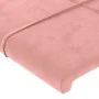 Pink velvet bed frame with headboard 140x200 cm by , Beds and slatted bases - Ref: Foro24-3125762, Price: 230,28 €, Discount: %