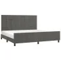 Dark gray velvet bed frame with headboard 200x200 cm by , Beds and slatted bases - Ref: Foro24-3125776, Price: 236,29 €, Disc...