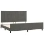 Dark gray velvet bed frame with headboard 200x200 cm by , Beds and slatted bases - Ref: Foro24-3125776, Price: 236,29 €, Disc...