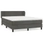 Box spring bed with dark gray velvet mattress 140x200 cm by , Beds and slatted bases - Ref: Foro24-3127494, Price: 432,99 €, ...