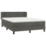 Box spring bed with dark gray velvet mattress 140x200 cm by , Beds and slatted bases - Ref: Foro24-3127494, Price: 432,99 €, ...