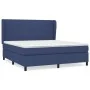 Box spring bed with blue fabric mattress 160x200 cm by , Beds and slatted bases - Ref: Foro24-3127979, Price: 558,94 €, Disco...