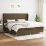 Box spring bed with dark brown fabric mattress 200x200 cm by , Beds and slatted bases - Ref: Foro24-3128552, Price: 666,53 €,...