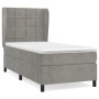 Box spring bed with light gray velvet mattress 80x200 cm by , Beds and slatted bases - Ref: Foro24-3129177, Price: 339,90 €, ...
