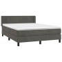 Cama box spring con colchón terciopelo gris oscuro 140x200 cm de , Camas y somieres - Ref: Foro24-3130962, Precio: 432,19 €, ...