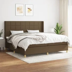 Box spring bed with dark brown fabric mattress 200x200 cm by , Beds and slatted bases - Ref: Foro24-3132020, Price: 659,97 €,...