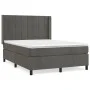 Box spring bed with dark gray velvet mattress 140x200 cm by , Beds and slatted bases - Ref: Foro24-3132682, Price: 460,01 €, ...