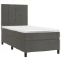 Box spring bed with mattress and LED dark gray velvet 80x200 cm by , Beds and slatted bases - Ref: Foro24-3136090, Price: 331...