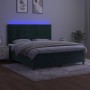 Box spring bed with mattress and LED dark green velvet 160x200cm by , Beds and slatted bases - Ref: Foro24-3136134, Price: 57...