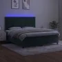 Box spring bed with mattress and LED dark green velvet 160x200cm by , Beds and slatted bases - Ref: Foro24-3136134, Price: 58...