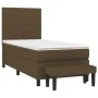 Box spring bed with dark brown fabric mattress 100x200 cm by , Beds and slatted bases - Ref: Foro24-3136576, Price: 392,71 €,...