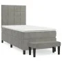 Box spring bed with light gray velvet mattress 80x200 cm by , Beds and slatted bases - Ref: Foro24-3137809, Price: 346,63 €, ...