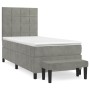 Boxspringbett mit hellgrauer Samtmatratze 80x200 cm von , Betten und Lattenroste - Ref: Foro24-3137809, Preis: 349,61 €, Raba...