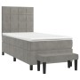 Boxspringbett mit hellgrauer Samtmatratze 80x200 cm von , Betten und Lattenroste - Ref: Foro24-3137809, Preis: 349,61 €, Raba...