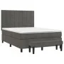 Box spring bed with dark gray velvet mattress 140x190 cm by , Beds and slatted bases - Ref: Foro24-3137840, Price: 547,02 €, ...
