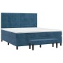 Box spring bed with dark blue velvet mattress 180x200 cm by , Beds and slatted bases - Ref: Foro24-3137861, Price: 679,49 €, ...