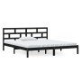 Estructura de cama de madera maciza de pino negro 140x190 cm
