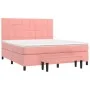 Box spring bed with pink velvet mattress 160x200 cm by , Beds and slatted bases - Ref: Foro24-3137856, Price: 562,05 €, Disco...
