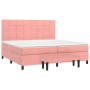 Box spring bed with pink velvet mattress 200x200 cm by , Beds and slatted bases - Ref: Foro24-3137868, Price: 705,42 €, Disco...