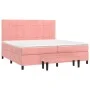Box spring bed with pink velvet mattress 200x200 cm by , Beds and slatted bases - Ref: Foro24-3137868, Price: 705,78 €, Disco...