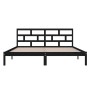 Estructura de cama de madera maciza de pino negro 140x190 cm