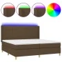 Boxspringbettmatratze LED-Leuchten dunkelbrauner Stoff 200x200 cm von , Betten und Lattenroste - Ref: Foro24-3138904, Preis: ...