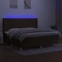Boxspringbettmatratze LED-Leuchten dunkelbrauner Stoff 200x200 cm von , Betten und Lattenroste - Ref: Foro24-3138904, Preis: ...