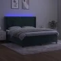 Box spring bed with mattress and LED dark green velvet 180x200cm by , Beds and slatted bases - Ref: Foro24-3139580, Price: 66...