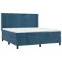 Box spring bed with mattress and LED velvet dark blue 160x200 cm by , Beds and slatted bases - Ref: Foro24-3139575, Price: 55...