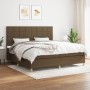 Cama box spring con colchón tela marrón oscuro 200x200 cm de , Camas y somieres - Ref: Foro24-3142364, Precio: 637,25 €, Desc...
