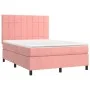 Cama box spring con colchón terciopelo rosa 140x190 cm de , Camas y somieres - Ref: Foro24-3143024, Precio: 496,31 €, Descuen...