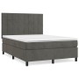Boxspringbett mit dunkelgrauer Samtmatratze 140x200 cm von , Betten und Lattenroste - Ref: Foro24-3143026, Preis: 468,89 €, R...