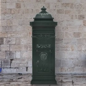 Green Stainless Vintage Style Aluminum Column Mailbox by vidaXL, mailboxes - Ref: Foro24-43890, Price: 325,60 €, Discount: %