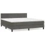 Box spring bed with dark gray velvet mattress 160x200 cm by , Beds and slatted bases - Ref: Foro24-3141312, Price: 492,68 €, ...
