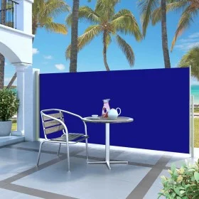 Retractable side awning 140x300 cm blue by , Umbrellas - Ref: Foro24-45355, Price: 89,72 €, Discount: %